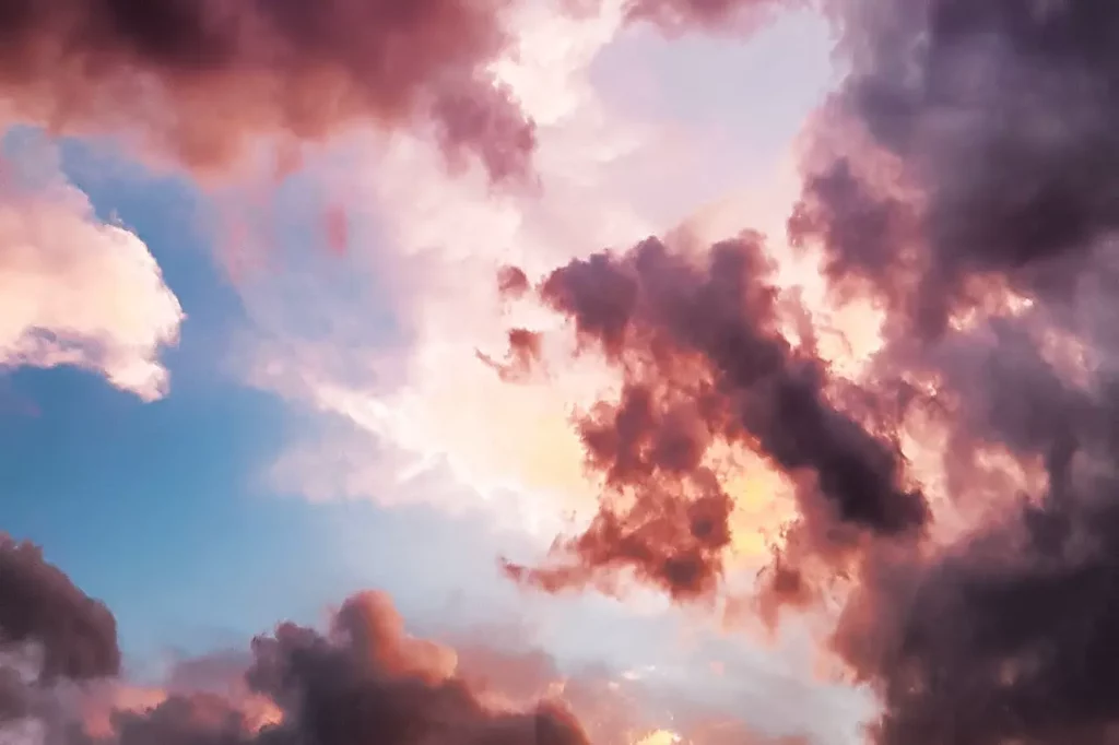 Himmel mit rosa Wolken
